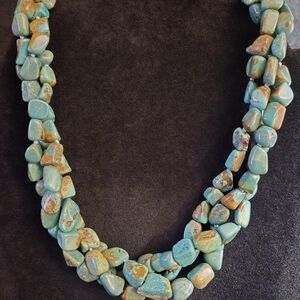 Turquoise 3-Strand Necklace with Mother of Pearl